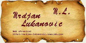 Mrđan Lukanović vizit kartica